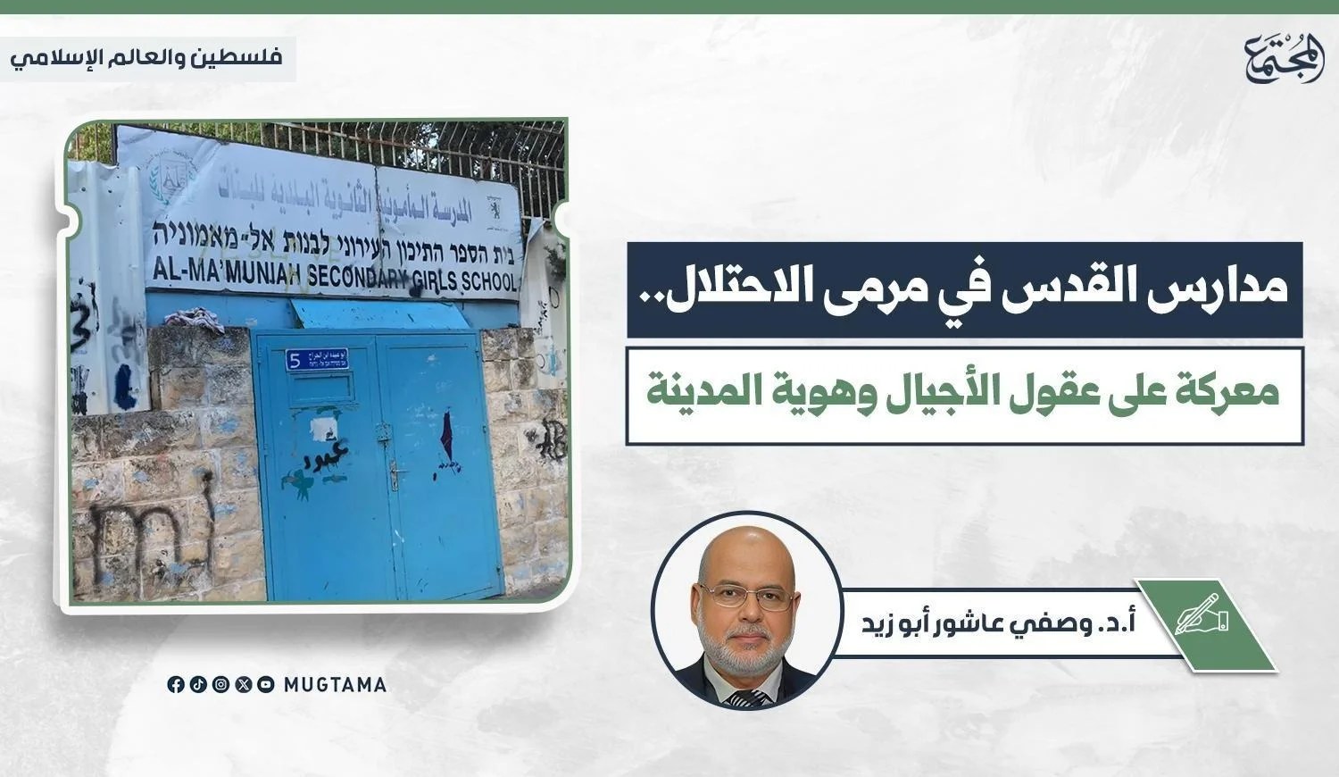 صورة لمدخل مدرسة المأمونية في القدس